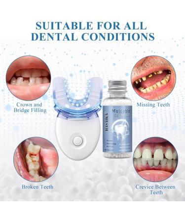 Kit R paration Dentaire Dent Provisoire Contient une lampe photopolym riser lumi re bleue pour r parer les d fauts des dents les petites fissures etc. - Buy Online on GoSupps.com