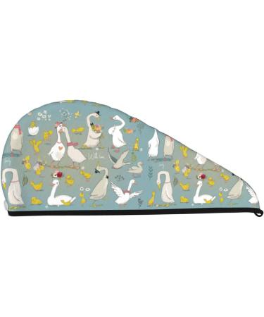 Cute Farm Birds Microfiber Hair Towel - Super Absorbent Coral Velvet Wrap for Women | Quick Dry Hair Cap for Long Curly & Thick Hair - Buy Online on GoSupps.com