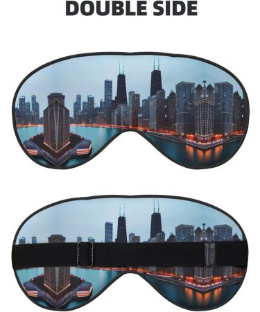 Chicago Print Unisex Eye Mask | Soft Light-Blocking Sleeping Mask for Comfort - Buy Online on GoSupps.com