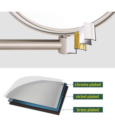 Nicesail 8 Inch Double-Sided Shower Shaving Mirror with 5X Magnification - Brush Nickel Finish - Buy Online on GoSupps.com