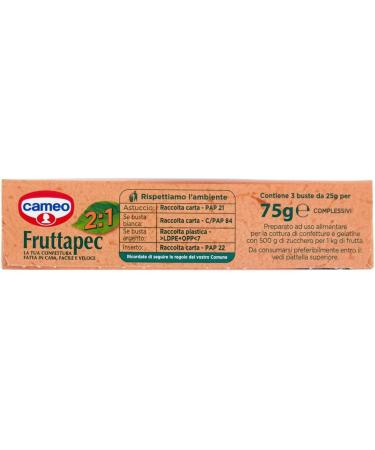 Pack of 6 cameo fruttapec Gusto Equilibrato prepared for homemade jam 75 g (contains 3 sachets of 25 g) - Buy Online on GoSupps.com