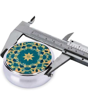 Quadrangle Pattern Round Pill Box Organizer | 3 Compartment Portable Travel Pill Holder for International Shipping - Buy Online on GoSupps.com