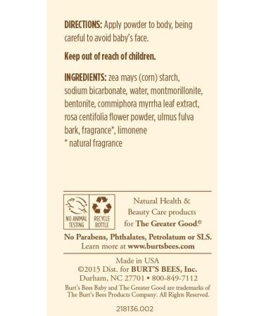 Burt's Bees Baby 100% Natural Talc-Free Baby Powder 7.5 Oz - Gentle & Safe (Pack of 1) - Buy Online on GoSupps.com