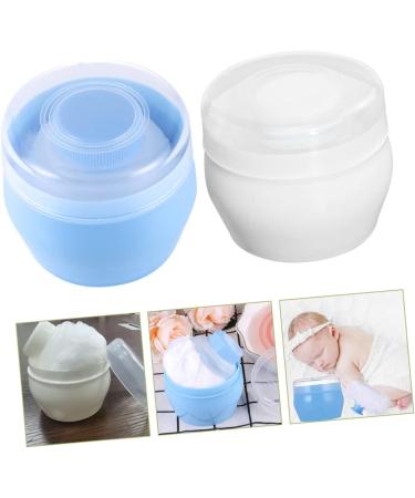 KOMBIUDA Travel Toddler for Mom Sponge Baby After Dusting Plastic Bath Container with Body Care Portable Powder Use Empty Puff Blue Cosmetic White Talcum Newborn Home Infant Face Case 2pcs 1 count (Pack of 1) - Buy Online on GoSupps.com