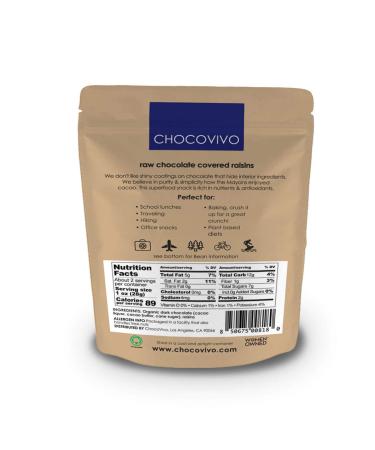 ChocoVivo Dark Chocolate Covered Raisins 60% Cacao Superfood Snack - Paleo & Keto Friendly - 2.5 oz (Pack of 3) - Buy Online on GoSupps.com