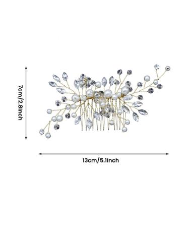 XJ-HOME Crystal Bridal Wedding Hair Comb with Pearl Accents - White Rhinestone Tiara for Women and Girls | Silver and Gold Hair Accessories - Buy Online on GoSupps.com