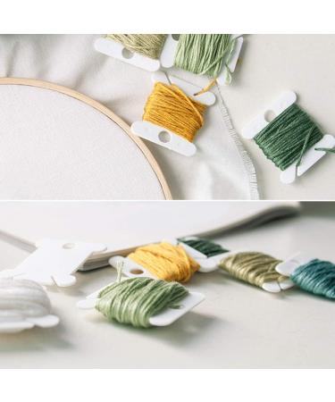 Plastic Floss Bobbins for Cross Stitch & Sewing Storage - 120 Pcs White Thread Cards for Embroidery & Friendship Bracelet Making - Buy Online on GoSupps.com