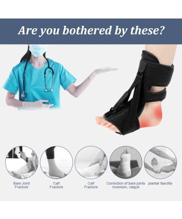 Plantar Fasciitis Night Splint - Adjustable Relief Brace for Women & Men | Foot Drop & Achilles Tendonitis Support (Black - Buy Online on GoSupps.com
