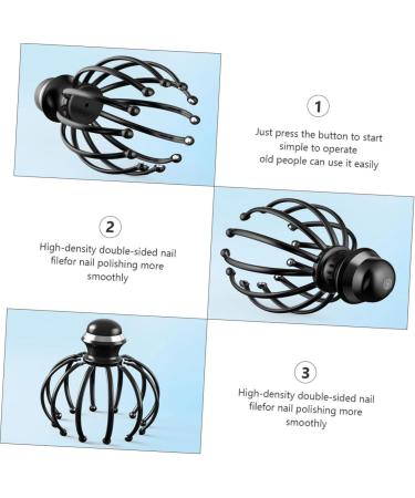 Coolhiya 1stk Head Massager & Manual Back Scratcher | Octopus Massage Tool for Relaxation & Scalp Care - 18x14.5cm Black - Buy Online on GoSupps.com