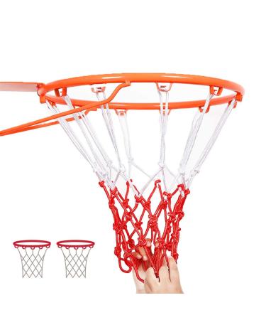 Yiplus Basketball Net Outdoor and Indoor Heavy Duty Basketball Net Replacement All Weather Anti Whip Fit Standard 12 Hoops 2 Pack