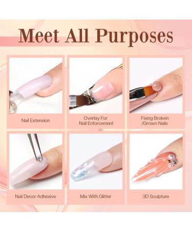 Modelones Poly Nail Gel Kit - 30ml 2PCS Clear Nude Colors - Professional Starter Kit for Nail Extension - Builder Enhancement & French Kit - All-in-One Technician Set - Buy Online on GoSupps.com