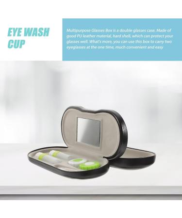 Lens Case and Glasses Case with Built-in Mirror Tweezer and Solution Bottle - 2-in-1 Eyeglass and Lens Case Double Layer Portable Lens Box for Home Travel - Buy Online on GoSupps.com