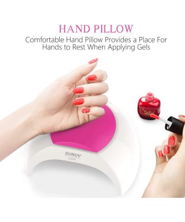 SUNUV 48W UV LED Gel Nail Lamp | Professional Salon Nail Dryer for Gel Polish | 4 Timer Settings | Includes Pink Pad - Buy Online on GoSupps.com