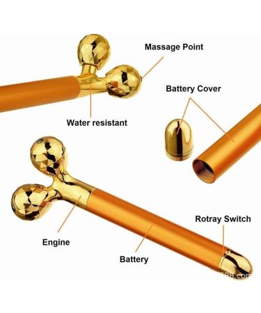 Xzeit 24k Gold Electric Facial Massager Kit - 3D Roller & T-Type Skin Care Tools for Radiant Skin - Buy Online on GoSupps.com