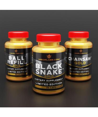 Vigor Labs' Gold Stack Limited Edition. Triple Stack with 3 Products in One Pack. Boosts Firmness Volume and Stamina (30 Capsules Per Bottle) - Buy Online on GoSupps.com