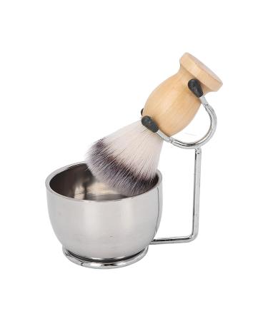 3-in-1 Men's Shaving Set - Razi Brush Synthetic Hair Stainless Steel Bowl & Holder - Perfect Gift for Home Salon - Buy Online on GoSupps.com