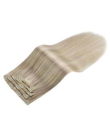 Moresoo Clip In Hair Extensions - Cheap Real Remy Blond & Ash Blonde #18/613 - 5pcs 80g 25cm - Double Drawn Quality - Buy Online on GoSupps.com