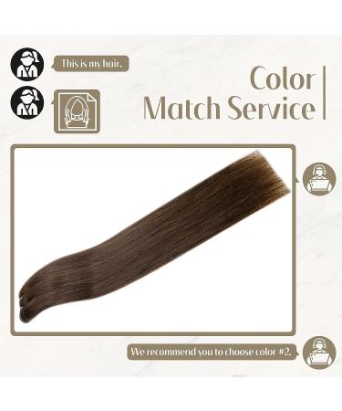 Full Shine 18 Inch Dark Brown Weft Hair Extensions - 105g Human Hair Bundle (Color 2) - Sew-in Weave for Women - Buy Online on GoSupps.com