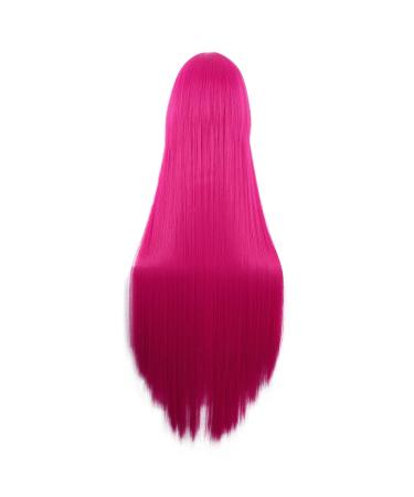 MapofBeauty 40 Inch Hot Pink Cosplay Wig for Women - Unique Long Straight Hair - Buy Online on GoSupps.com