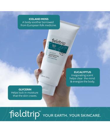 Fieldtrip Get Up & Go Body Wash - Vegan Cruelty-Free Clean - Invigorating Iceland Moss 10oz for Energizing Daily Cleanse - Buy Online on GoSupps.com