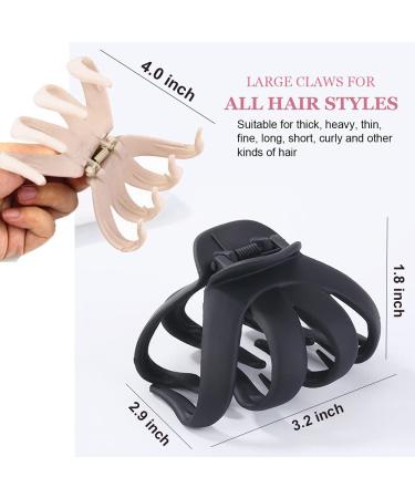 Matte Octopus Hair Clips for Thick Hair - Strong Hold Jumbo Clips for Women and Girls - 6 Pack Neutral Hair Claw Clips - Buy Online on GoSupps.com
