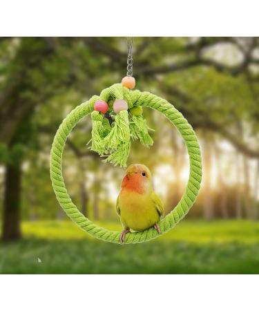 2 PCS Kuivoo Bird Swing Cotton Rope Ring Bird Parrot Perches for Cage Cage Hanging Bite Resistance Toys Bird Stand Soft Ring Bed for Budgie Cockatiel Canary Parakeet Love-bird Conures Medium - Buy Online on GoSupps.com