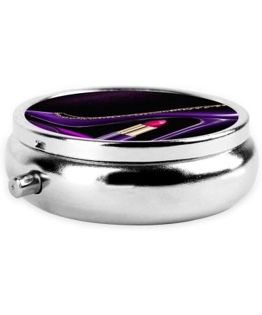 Elegant Purple High Heels Pill Box | Mini Round 3 Compartment Medicine Organizer for Travel & Home - Buy Online on GoSupps.com