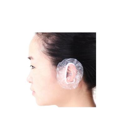 100Pcs Clear Disposable Ear Caps Ear Protector Covers Hair Dye Protector
