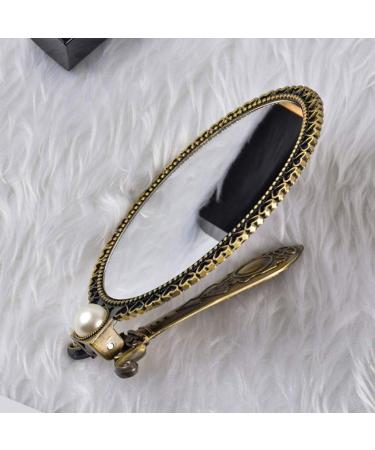 FRCOLOR Vintage Brass Mirror Folding Double-Sided Mirror Handheld Makeup Mirror Metal Cosmetic Mirror for Women Girls - Buy Online on GoSupps.com