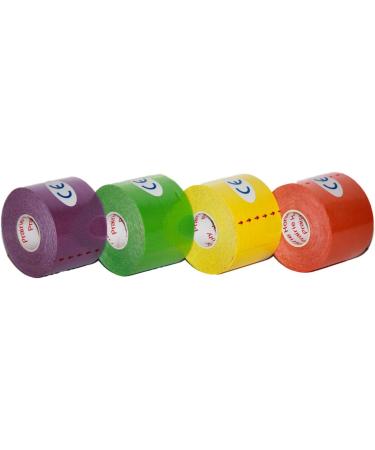 PreCut Kinesiology Tape Sport Pro - 20 Strips - Athletic Recovery Support - TheWrapeutic Aid - Assorted Colors - Pack of 4 - Buy Online on GoSupps.com