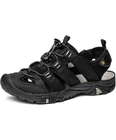 atika Men's Outdoor Hiking Sandals, Closed Toe Athletic Sport Sandals, Lightweight Trail Walking Sandals, Summer Water Shoes Arcane Black 11