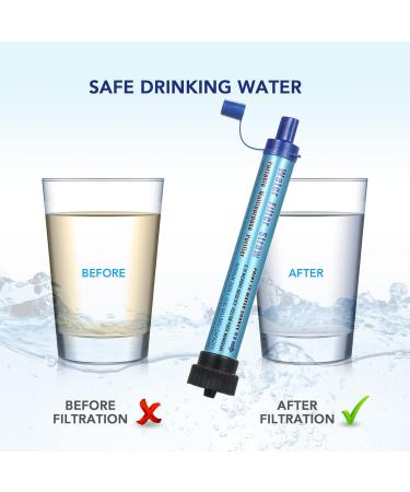 Lixada Outdoor Water Filter System - Ultrafilter Straw for Camping Travel Hiking & Fishing | Emergency Survival Gear - Army Green - Buy Online on GoSupps.com
