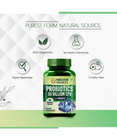 Himalayan Organics Probiotics 50 Billion CFU 150mg with Prebiotics | 10X Better Digestion & Immunity | Improve Gut Health - 60 Veg Capsules - Buy Online on GoSupps.com