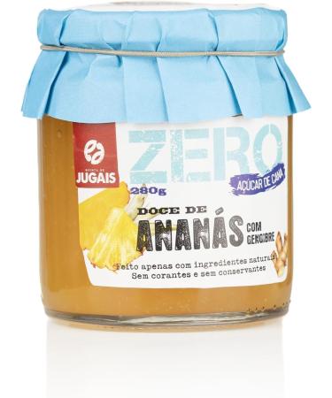  Quinta de Jugais Pineapple and ginger jam with no added sugar sweet preserves made with fresh fruit no cane sugar natural ideal for breakfast and as a substitute 280g - Buy Online on GoSupps.com