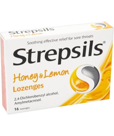 Strepsils Honey & Lemon Lozenges 16s | Gluten Free Sore Throat Relief | Soothes & Fights Infection | Works in 5 Mins - Buy Online on GoSupps.com