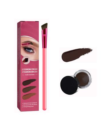 Eyebrow Brush Home Eyebrow Care Kit 4D Laminated 4D Laminated Brow Home-Grooming Kit 4D Hair Stroke Brow Stamp Brush with Eyebrow Cream (Taupe)