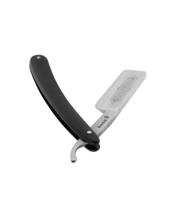 DOVO Razor Bes. Quality - Black Acrylic 6/8 Round Head Carbon Steel Full Hollow Grind | Premium Shaving Tool - Buy Online on GoSupps.com