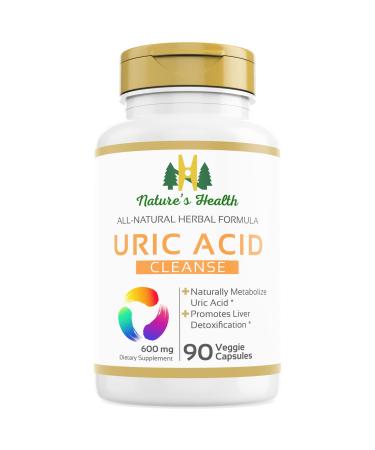 Nature's Health Uric Acid Cleanse  Gout Relief Supplement  Support Joint Mobility & Comfort  90 Vegetarian Capsules