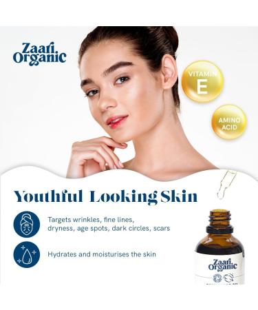 ZAARI ORGANIC Moroccan Argan Oil - Pure Cold-Pressed Oil for Face Skin Hair Nails - Natural Body Moisturiser Non-Greasy Serum for Wrinkles Dark Circles Age Spots Dryness Fine Lines - 50ml - Buy Online on GoSupps.com