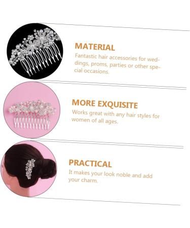 minkissy Barrettes for Women Pearl Hair Accessories Pearl Hair Clip Hair Jewels for Women Women's Hair Accessories Pearl Hair Pin Bridal Hair Clip Flower Hair Comb Pearlescent Blush Bride - Buy Online on GoSupps.com