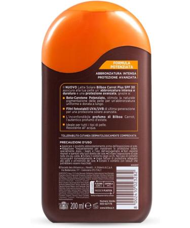 Bilboa - Protective sun lotion for face and body SPF 30 with vitamin C - Moisturizes nourishes and protects - Ideal for sensitive skin - Dermatologically tested - 200 ml bottle - Buy Online on GoSupps.com