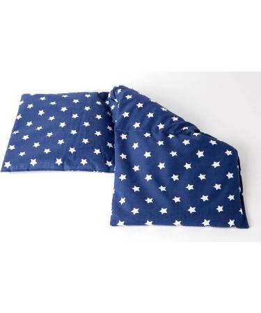Rapeseed Pillow 20x50cm - Large 3-Chamber Heat Pad & Grain Pillow in Stars Blue - Perfect for Relaxation - Buy Online on GoSupps.com