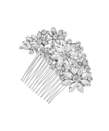 Mikinona Wedding Hair Comb Bride Hair Clip Rhinestone Hair Clip Rhinestone Hair Comb Bridal Headpiece Rhinestone Headpiece Rhinestone Comb Hair Teasing Comb Bridal Hair Clip Comb for Bridal
