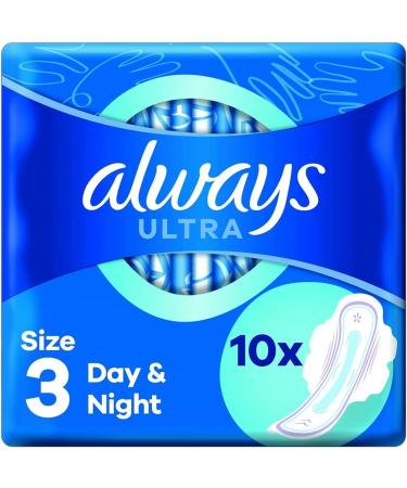 Always 10x Ultra Day & Night Sanitary Pads Size 3 with Wings - 10 Count Pack of 1 - Buy Online on GoSupps.com
