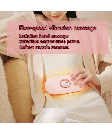 Portable Cordless Heating Pad for Period Cramps - 4 Heat Levels, 5 Massage Modes - Menstrual Pain Relief Device for Women and Girls (Pink) - Buy Online on GoSupps.com