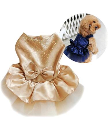 Pet Dog Puppy Bow Gauze Tutu Dress Skirt Cat Sequin Princess Clothes Apparel Dog Accessories Birthday Chirstmas Thanksgiving Valentine's Day Gifts Dark Red L - Buy Online on GoSupps.com