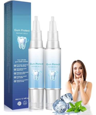 Neslemy Gum Shield Therapy Gel Gum Repair Treatment Gel Dentizen Gum Therapy Gel Teeth Whitening Essence Pen Deeply Cleaning Gums Enhances Overall Gum Health (2 PCS)