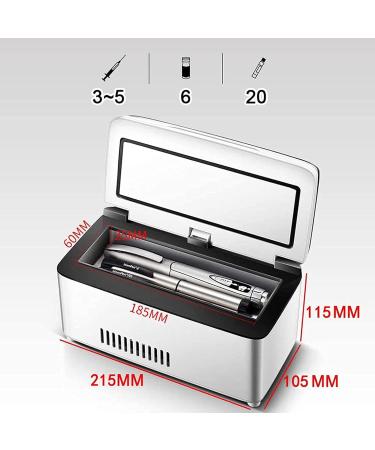 Insulin Cooler Refrigerated Box Medical Fridge Travel Case for Diabetic Organize Constant Temperature Reefer Rechargeable with Alarm Reminder System with Led Display and Storage Bag 1Battery - Buy Online on GoSupps.com