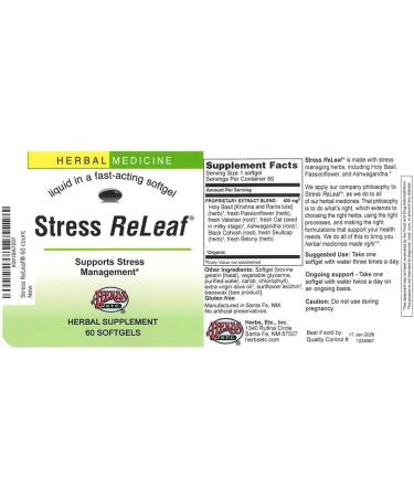 Stress ReLeaf Softgels - 60 Count - Buy Online on GoSupps.com