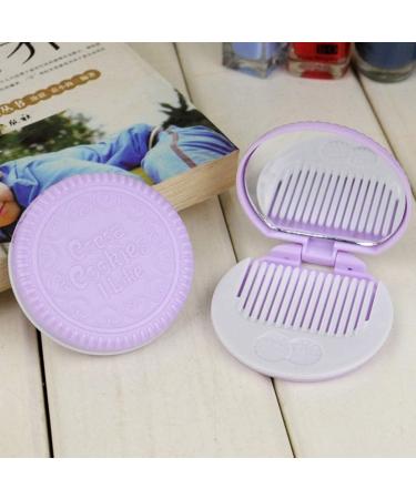 Lurrose 7PCS Chocolate Cookies Compact Cosmetic Mirror Set - Mini Hand Mirror with Comb for Purses and Travel - Buy Online on GoSupps.com